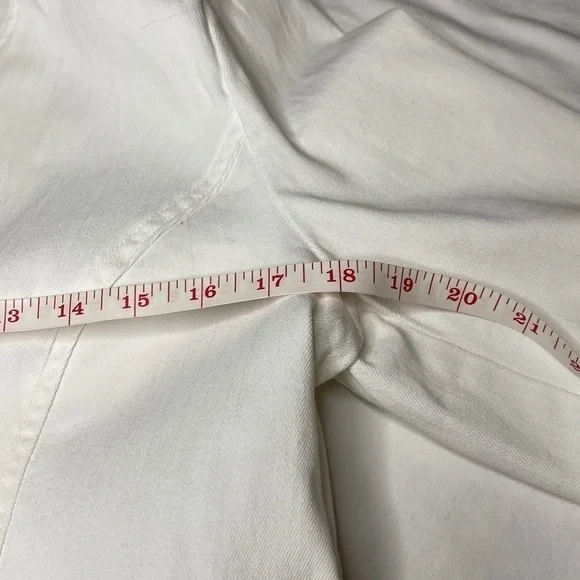 New Directions Petite White Jean Blazer w/ Zipper Accents Size Petite L - Picture 7 of 10